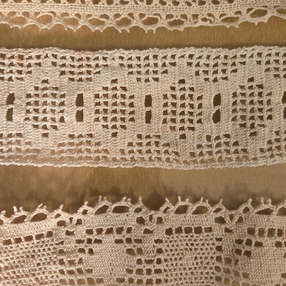 Vintage Lace Trim Lot 7 Rolls Crochet Eyelet Floral Cream Rose Sewing Crafting - Picture 6 of 15